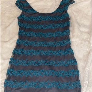 Grey and Teal dress size M